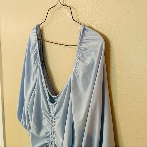 NWT Blue Drawstring Front Top - Picture 4 of 7